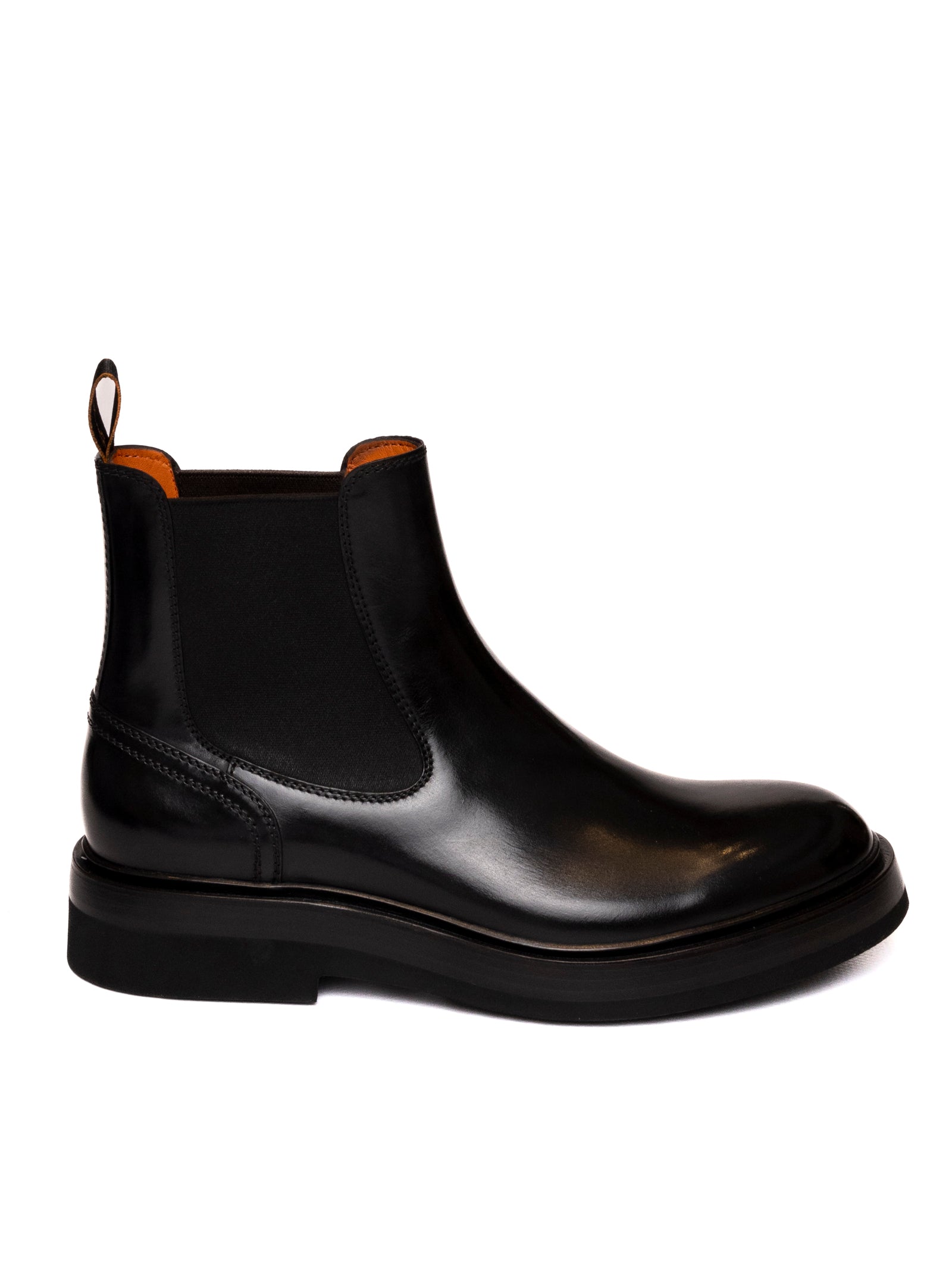 SANTONI stivaletto in pelle nero 18633 PELLE-NERO