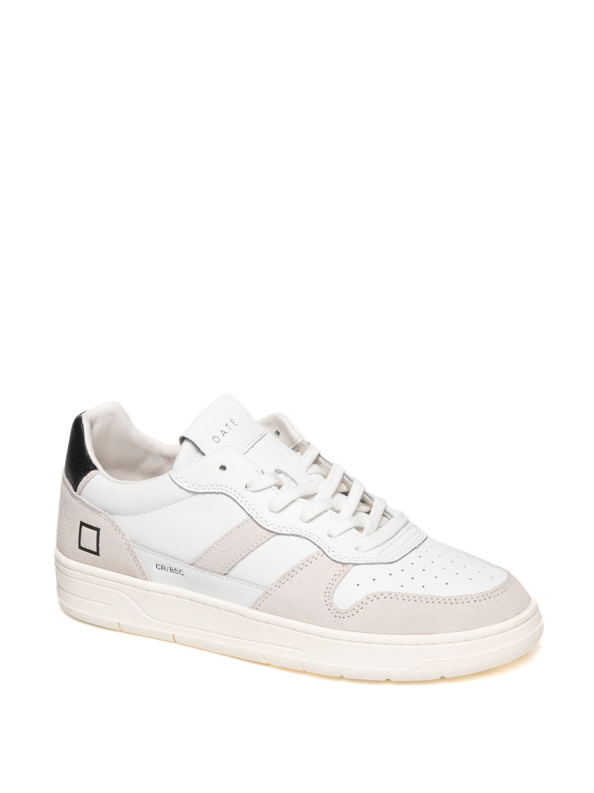 D.A.T.E. COURT 2.0 U CALF/SUE-WHT/BLK