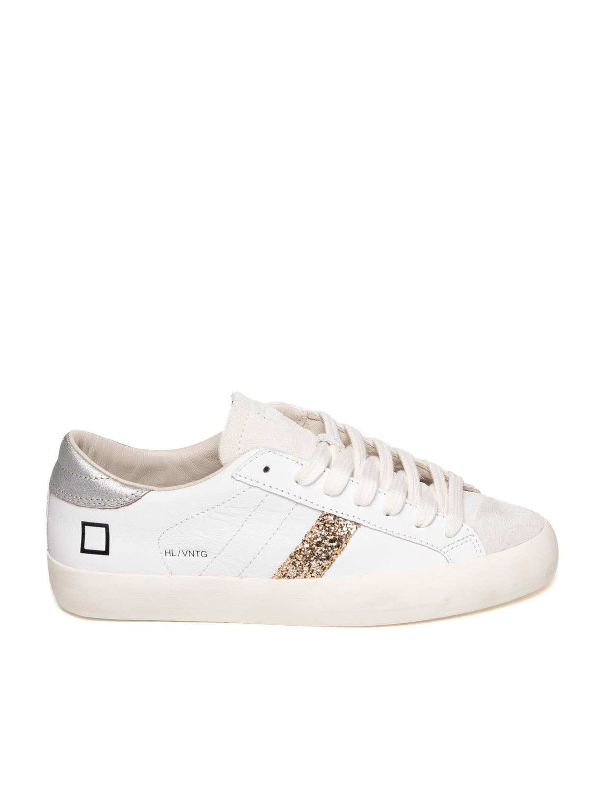 D.A.T.E. HILL LOW VINTAGE D CALF-WHT/SILV