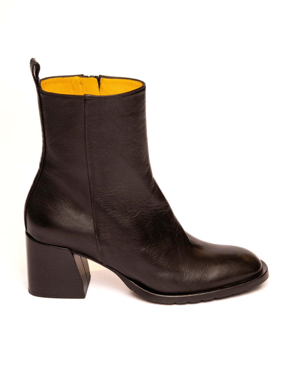 MARA BINI Tronchetto pelle nero T251 SETA-NERO