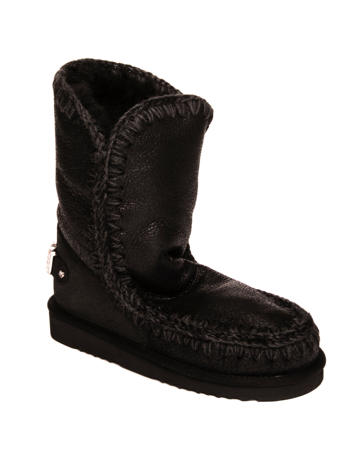 MOU stivaletto eskimo 24 nero logo metal<BR/> ESKIMO 24 RHINESTONES LOGO 101037B-CBKG