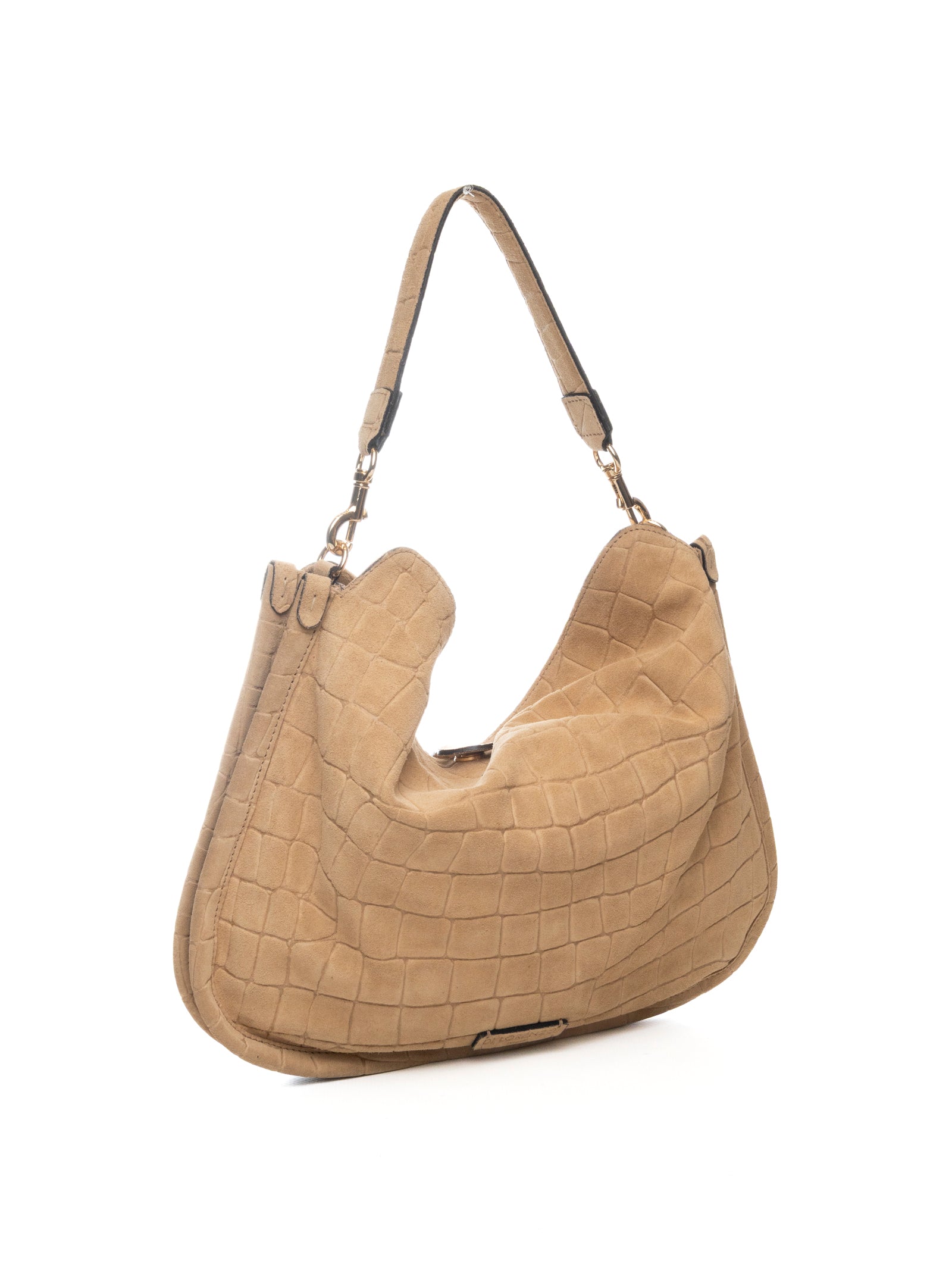 DI LORENZO borsa a spalla lucrezia beige LUCREZIA CAMOSCIO/COCCO-DESERTO
