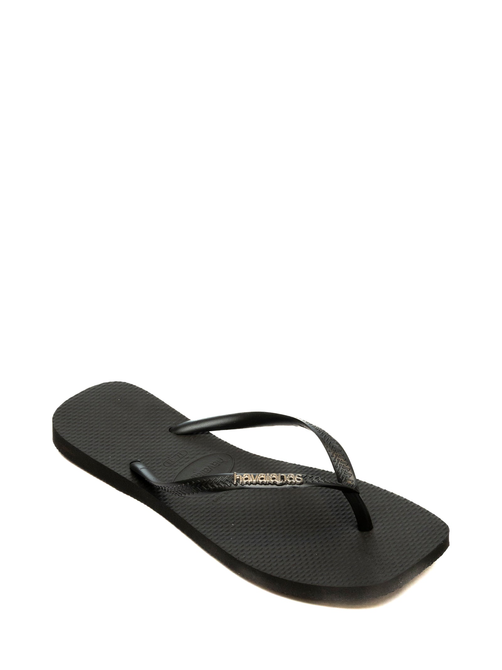 HAVAIANAS infradito square logo met nero/argento 4148257 SQUARE LOGO MET.2976