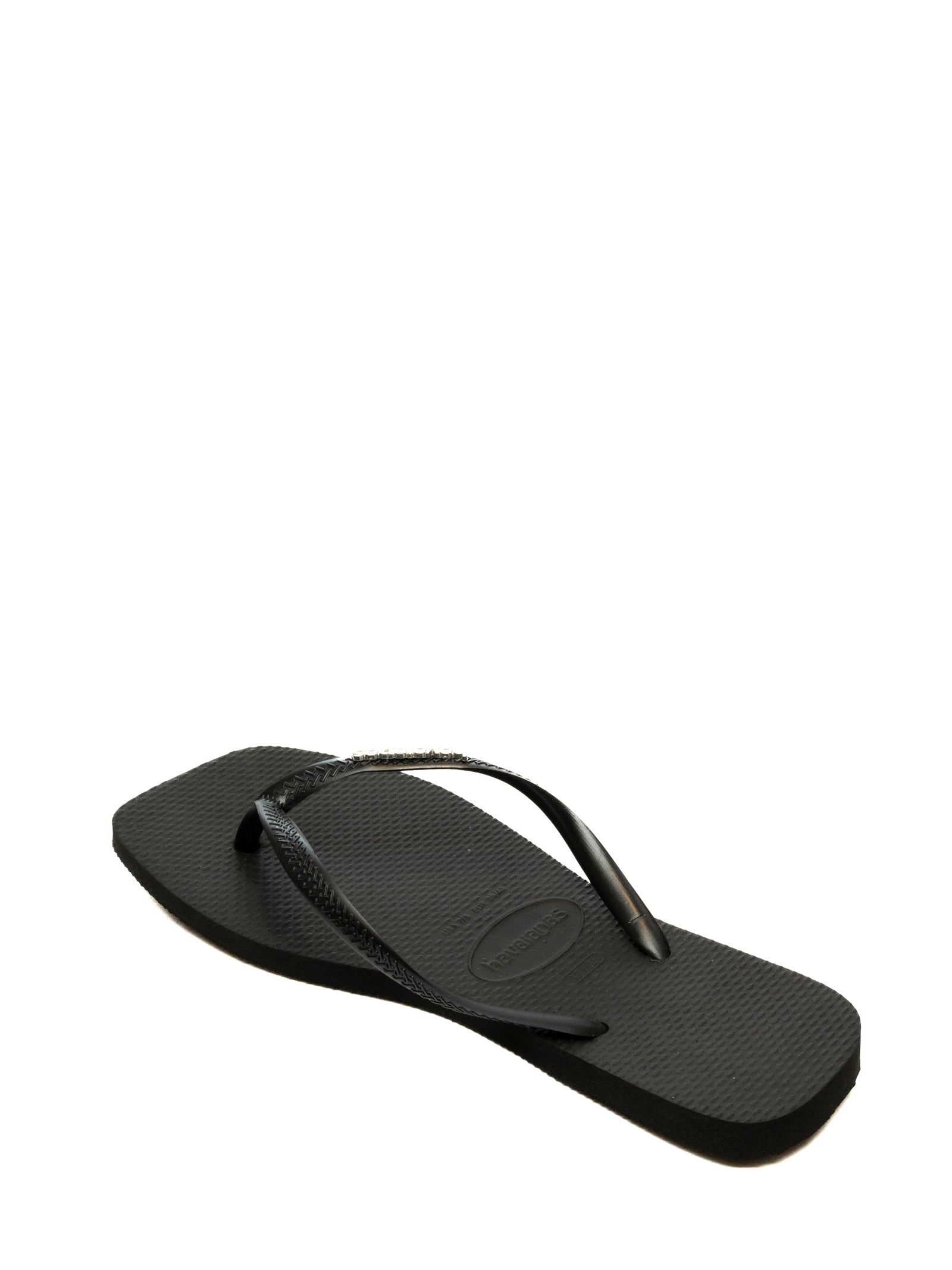HAVAIANAS infradito square logo met nero/argento 4148257 SQUARE LOGO MET.2976
