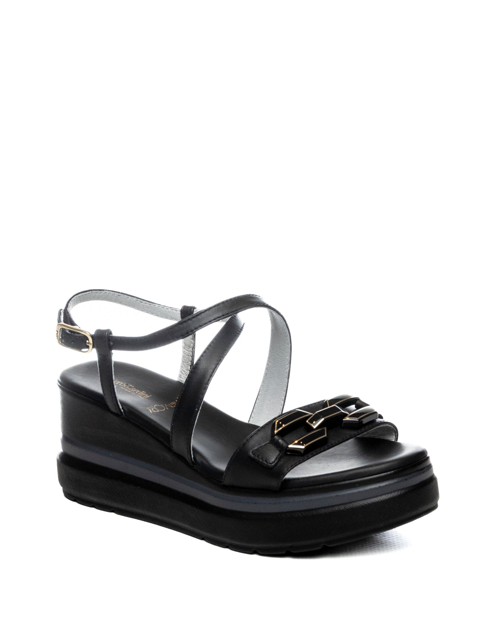 NERO GIARDINI Sandalo zeppa nero E615953 TAMIGI-NERO