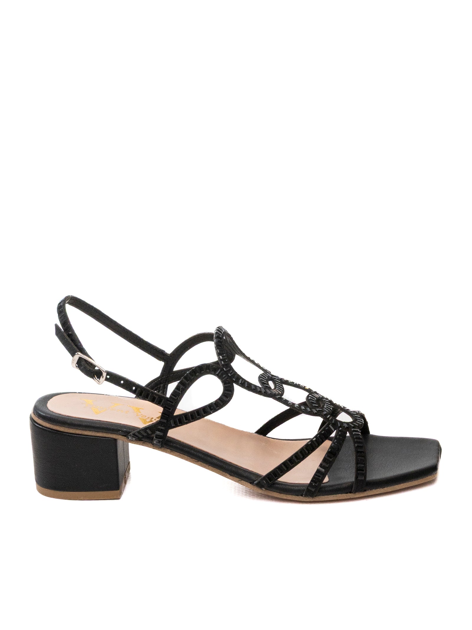 VINCENT VEGA Sandalo york strass nero YORK PTQ40 STRASS-NERO