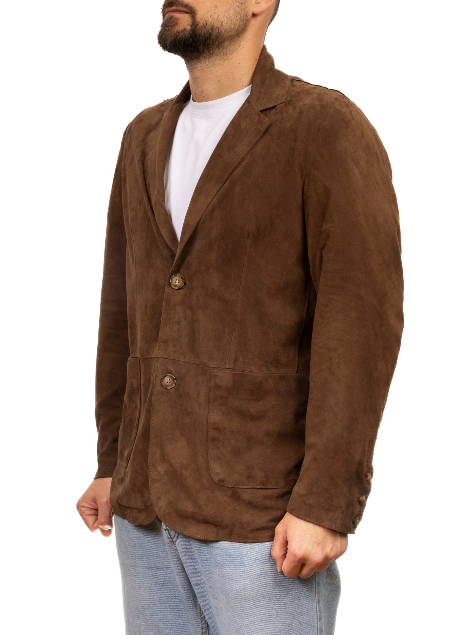 PK BY PASKAL giubbino camoscio marrone R821 CAM-FOREST 
