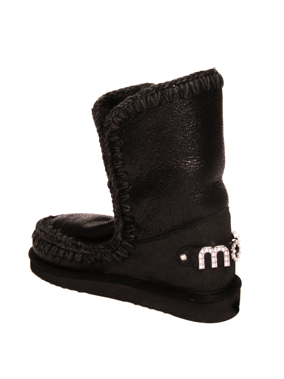 MOU stivaletto eskimo 24 nero logo metal<BR/> ESKIMO 24 RHINESTONES LOGO 101037B-CBKG 