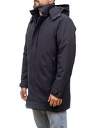 Giaccone in tessuto tecnico blueblack Save The Duck vista di tre quarti