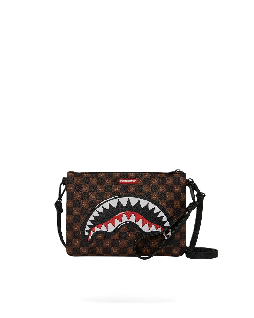 SPRAYGROUND Pochette Sharks In Paris check marrone 910B9307NSZ SHARKSINPARIS-BROWN CHECK 