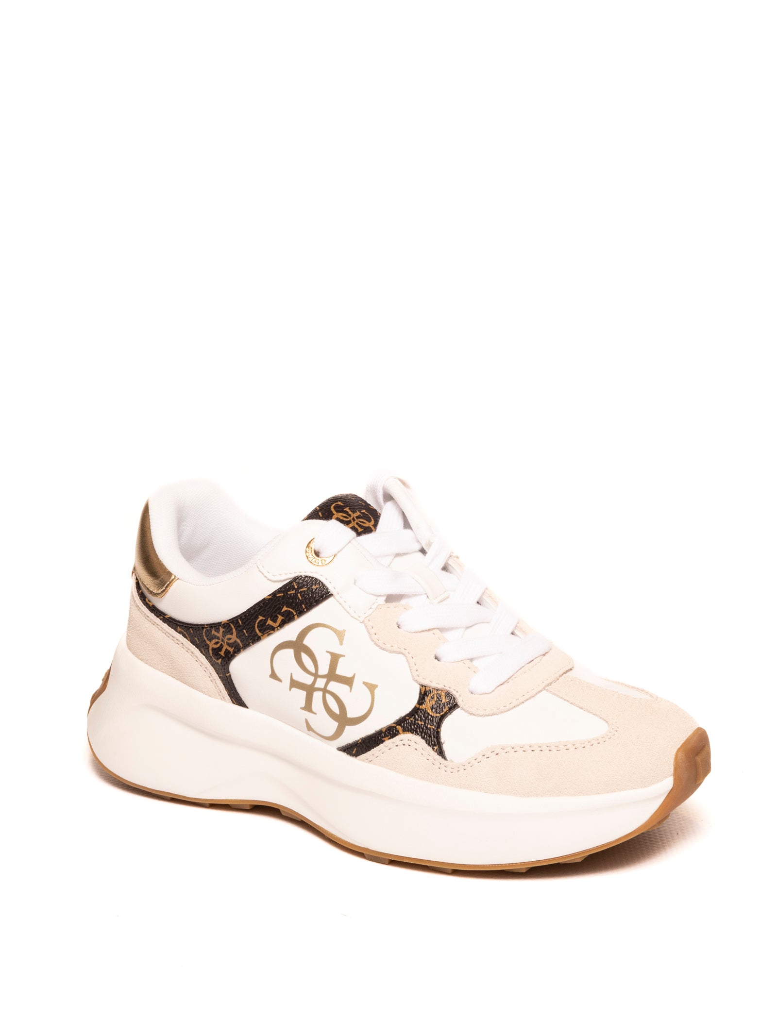 GUESS Sneaker lucky bianco/logo FLPLUC PEL12 LUCKEI-WHI/BR 