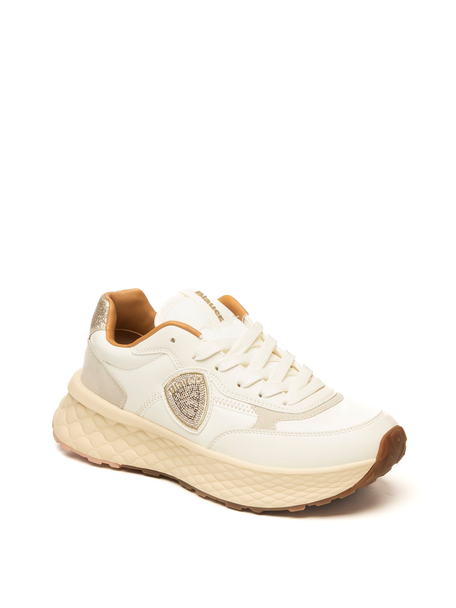 BLAUER Sneaker lynn bianco/oro LYNN01 TESS-CREAM 