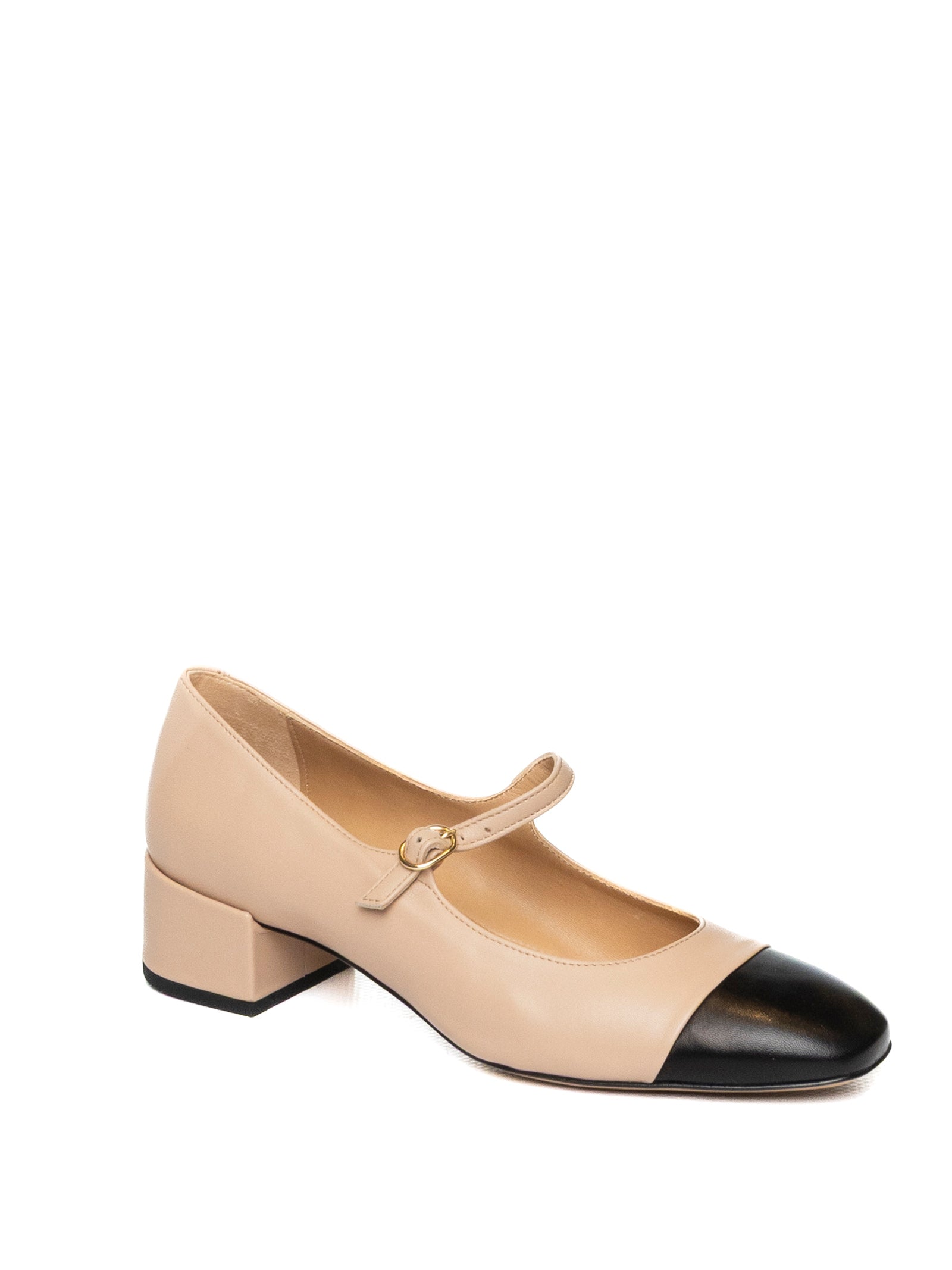 FRANCO RUSSO Décolleté pelle nude/nero R1111 NAPPA-NERO/NUDE 