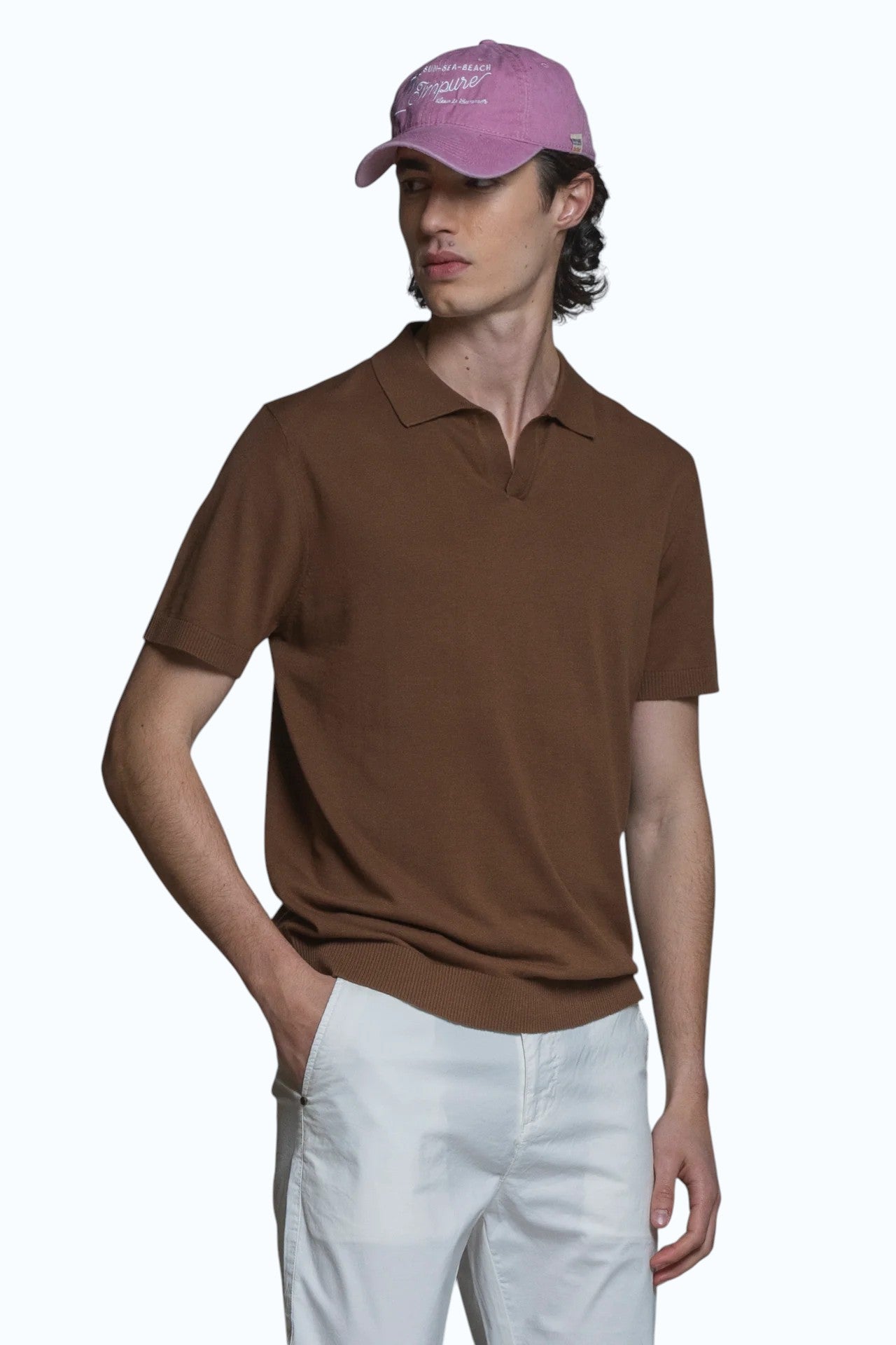 IMPURE polo cotone marrone CLARK COTONE-157 