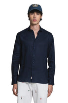 IMPURE camicia lino blu RILEY LINO-C01 