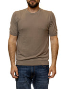 QB24 t-shirt cotone beige 0126127 COTONE-BEIGE 