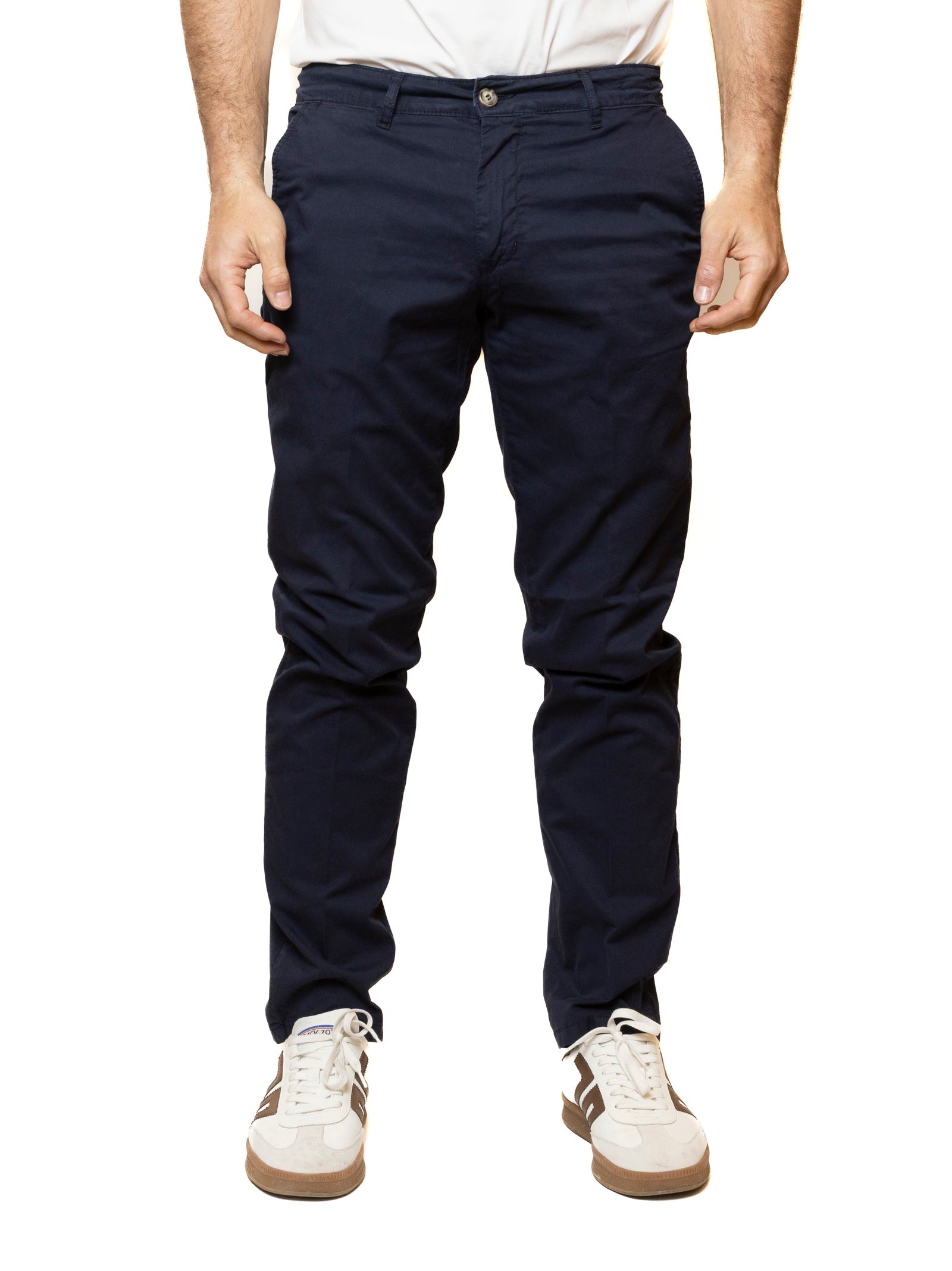 QB24 pantalone cotone blu 0126147 COTONE-BLU 