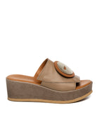 VINCENT VEGA Sandalo zeppa pelle taupe ARTYS ZP5 VIT-TAUPE 